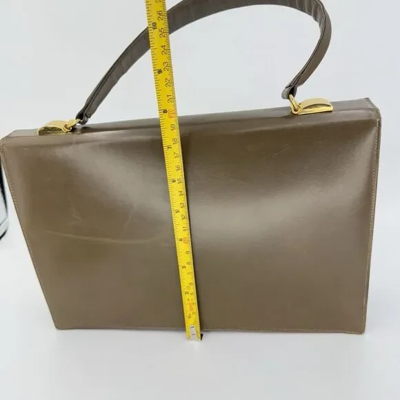 Vintage 1950s Dafar Brown Leather Handbag Purse - Picture 14 of 15